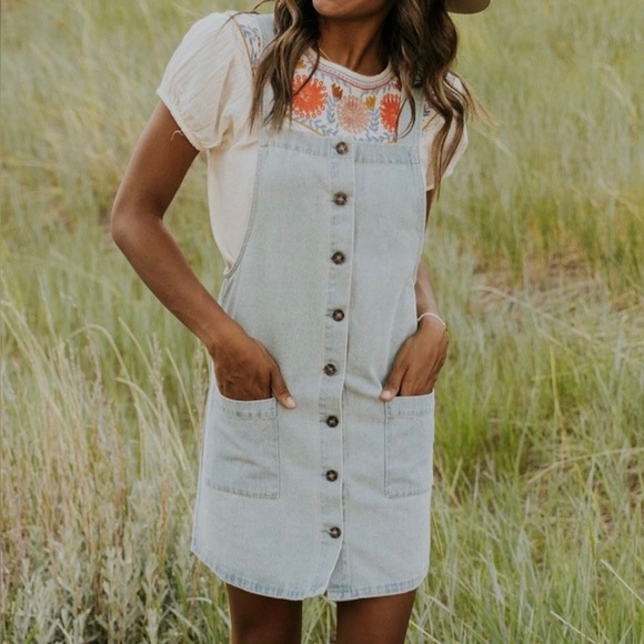 Roolee | Dresses | Roolee Denim Jumper Dress Mediun